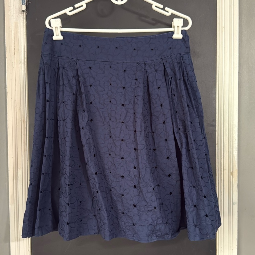 3/$14 ISAAC MIZRAHI for Target Navy Eyelet Full Skirt Size: 10 Length: 22.5”